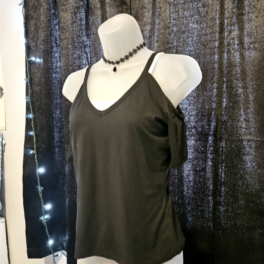 Hot Kiss cold shoulder blouse